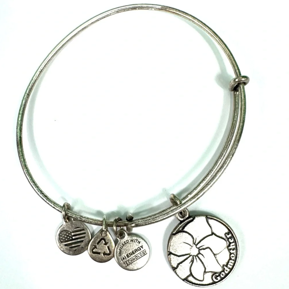 Alex and Ani Godmother charm bracelet - silver tone EUC
